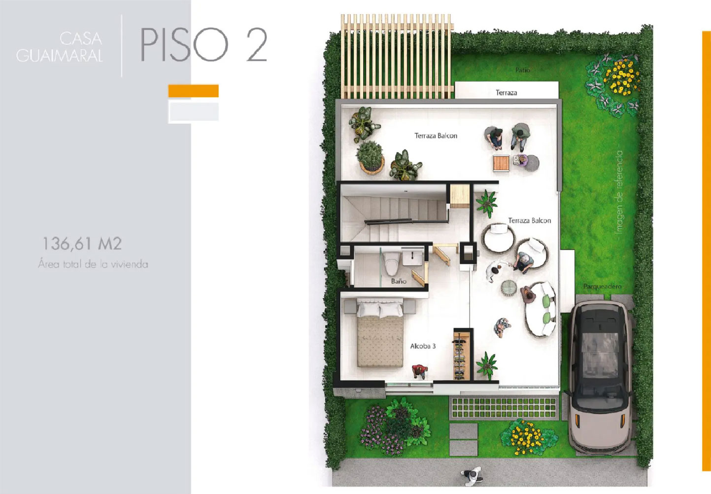 Plano de Casa Guaimaral, condominio campestre Jwaeirruku - Atlántico